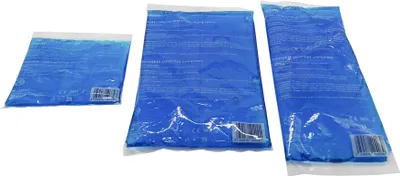 Produktbild von Medi-Inn Kühlpads Gel im 10er Pack, 29 x 12 cm, Erste Hilfe, wiederverwendbar, Kalt-Warm Mehrfachkompressen Sport, blau