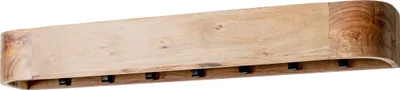 Produktbild von HAKU Wandgarderobe akazie, schwarz - Massivholz, Metall, B/H/T: 100x13x20 cm
