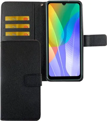 Zdjęcie produktu dla Etui Huawei Y6P Etui na telefon komórkowy Pokrowiec ochronny Etui z klapką i miejscem na kartę Czarny