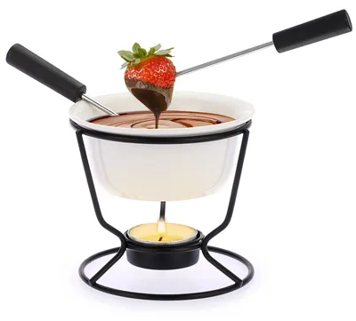 Productafbeelding van Keramische Boterwarmer en Fonduepan met 2 Vorken