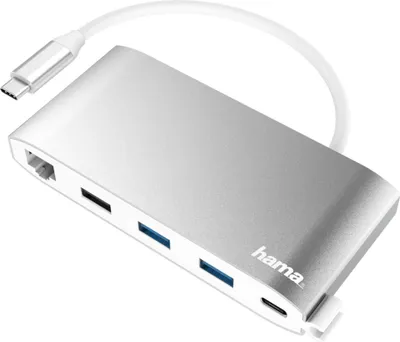Produktbild von USB-C-Hub, Multiport, 8 Ports, 3x USB-A, 2x USB-C, VGA, HDMI™, LAN (00200111)