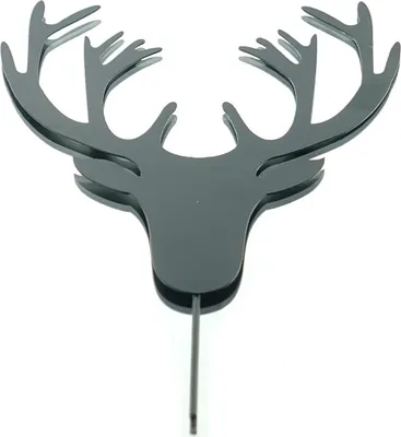 Produktbild von Weihnachtsstecker Hirschkopf Schwarz 26 cm - Metall
