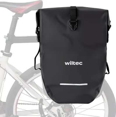 Image de Wiltec Sacoche étanche pour porte-bagages – capacité de 25 L – 56,5 x 30 x 15 cm – en PVC 500D – pour vélos et vélos électriques – Sac de bicyclette – Cyclisme, courses, excursions
