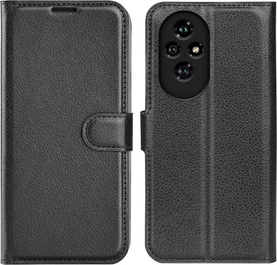 Immagine prodotto di Per Honor 200 Custodia per cellulare nera Custodia in Pelle finta Cover Case Book