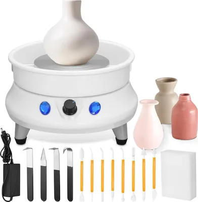 Immagine prodotto di Tornio elettrico per Vetroceramica - Macchina per Vetroceramica - Piatto girevole da 13 cm - 0-200 giri/min - 60 W - Spina UE 220 V - Grigio chiaro