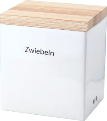 Obrázok produktu pre Continenta - Plechovka s dreveným vekom, biela 18x15,5x20,5cm