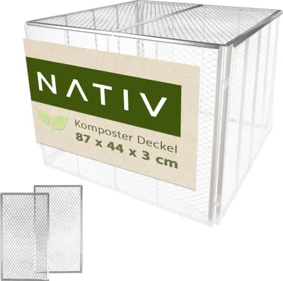 Produktbild von Deckel für Metallkomposter 2er Set 87x44 cm silber, Stahl verzinkt