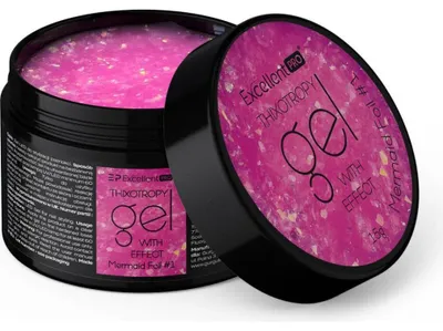 Produktbild von Excellent Excellent | Thixotropie Gel Mermaid Effekt #1 - 15g - Rosa - Hochwertiges Nail Art Gel - Vielseitig einsetzbar