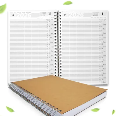 Immagine prodotto di Agenda A4 2026 per parrucchieri e saloni - Programmatore di appuntamenti per 1-5 dipendenti