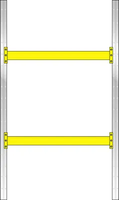 Produktbild von Palettenregal, mit 2 Paar Tragbalken, Fachlast 3100 kg/Tragbalkenpaar, HxBxT 3500 x 2025 x 1100 mm, glanzverzinkt/kunststoffbeschichtet
