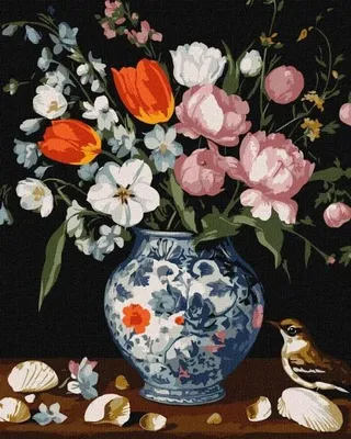 Immagine prodotto di Dipingere con i numeri - Bouquet in un vaso 40x50 cm - Ideyka