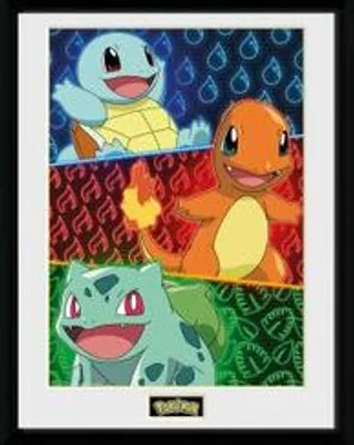 Produktbild von Pokémon - Starter - Gerahmter Kunstdruck