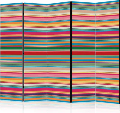 Zdjęcie produktu dla Parawan dwustronny Tła i desenie 225x172 cm 5-częściowy wielokolorowy