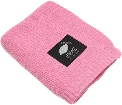 Produktbild von Decke Baumwolle Rosa 80 x 100 cm Reisstrickmuster