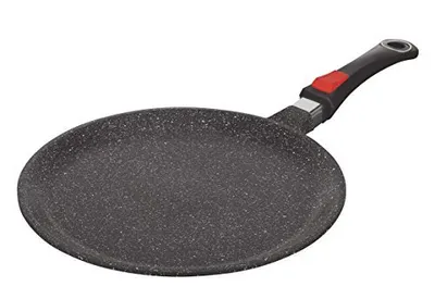 Produktbild von KAMBERG 0008052 Omelettpfanne, 32 cm max. Durchmesser, Gusseisen/Gussaluminium, Induktionsherd-geeignet, Antihaftbeschichtung, abnehmbarer Griff