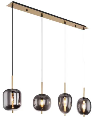 Produktbild von Hängelampe, rauch, 4 Flammig, Messing, Glas, L 110cm
