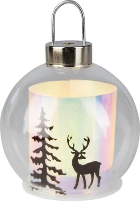 Produktbild von LED Laterne in Glaskugel mit ELch - ca. 10x14 cm