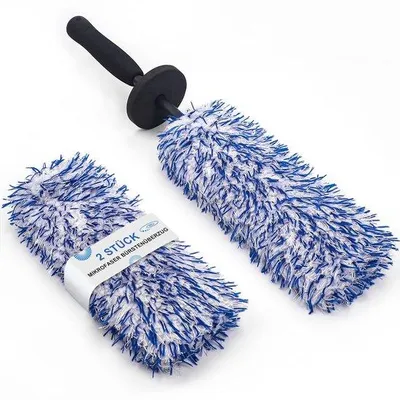Image de Brosse de nettoyage professionnelle pour l'aluminium, extra-douce, avec des poils de rechange souples et des poils longs, pour un nettoyage en douceur et sans rayures des jantes en aluminium, ainsi que pour leur lavage et leur entretien