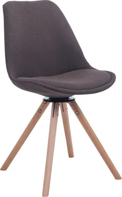 Productafbeelding van CLP bezoekersstoel Troyes, bekleed met stof, ronddraaibaar, met ronde houten poten, donkergrijs frame, natuurlijke kleur