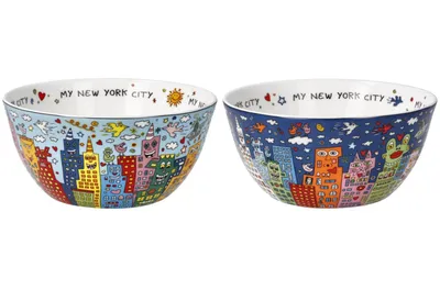 Produktbild von 2er Set James Rizzi Müslischalen MY NEW YORK CITY DAY & NIGHT D. 15cm Goebel