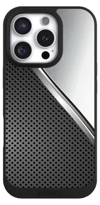 Produktbild von NIVOCASE Handyhülle für Apple iPhone 16 Pro  Hülle NIVOpure Case Schwarz Carbon Metall Stahl