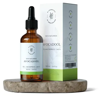 Produktbild von Kräuterland Bio Avocadoöl 100ml kaltgepresstes naturreines Hautöl
