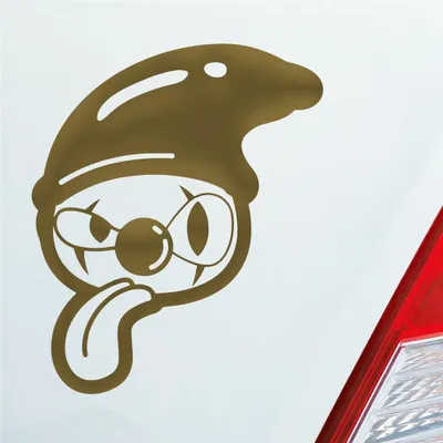 Produktbild von Auto Aufkleber Comic Clown Tuning Crazy 12x10 cm Gold Sticker Heckscheibenaufkleber