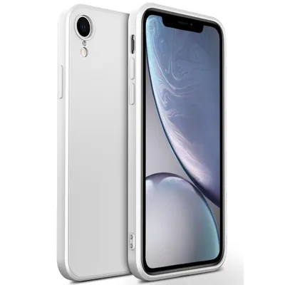 Immagine prodotto di custodia iPhone XR, Custodia in gomma siliconica liquida, antiurto e antigraffio per iPhone XR Bianco