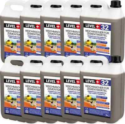 Produktbild von Weichmacher für Mörtel 50L, ersetzt Kalk in Mauer- und Putzmörteln, Plastifizierer für Zementmörtel und Putz RM32