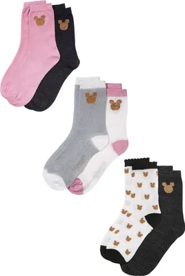 Produktbild von Mickey Mouse Damen Strümpfe Socken 6er Pack, Größe:39/41