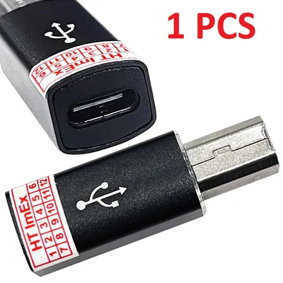Produktbild von USB 3.1 MIDI Adapter Typ C Buchse zu 2.0 Typ B Stecker Kabel in Schwarz