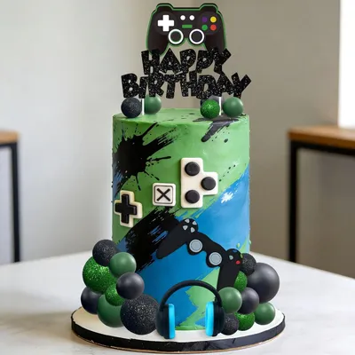 Productafbeelding van Videospel cupcake toppers wafelpapier gaming - Taartdecoratie videogame