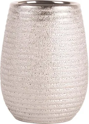 Produktbild von MSV Zahnputzbecher Zahnbürstenhalter Oman 8,5 x 10,5 cm Silber