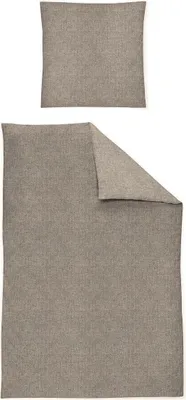 Produktbild von Irisette GmbH & Co. KG Flausch-Baumwolle Bettwäsche Set Samt 8835 Farbe silber Größe 135x200+80x80cm AL