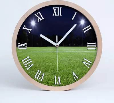 Produktbild von Holzuhr 30fi cm wanduhr - weiße Spitzen - Fußballplatz