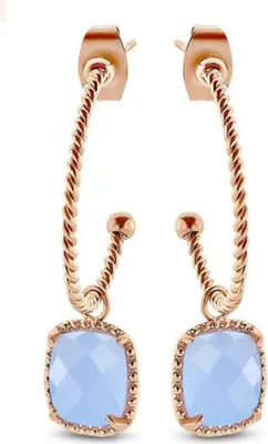 Produktbild von Victoria Roségold blau Stein Ohrringe