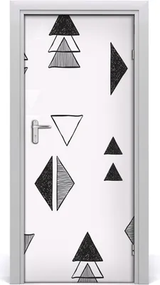 Produktbild von Tulup Türaufkleber 85x205 cm Dekorative Aufkleber Selbstklebend Wasserdichte Tapete Abnehmbar Schlafzimmer Wohnzimmer Wohnkultur - Dreiecke Hintergrund