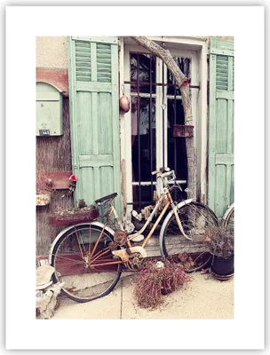 Produktbild von Poster - Poster ohne Rahmen - Fahrräder Vintage Mietshaus - 30x40 cm - Wand Bild - Wanddeko - Wandbilder - Kunstposter - Wandposter - Bilder - Kunstdruck - Wanddekoration - Wandbild - P2XPA30x40-4588