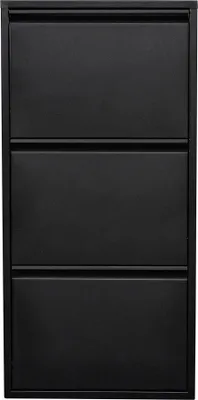 Produktbild von Schuhkipper 'Sokndal' mit 3 Klappen Metall 104 x 50 x 15 cm Schwarz