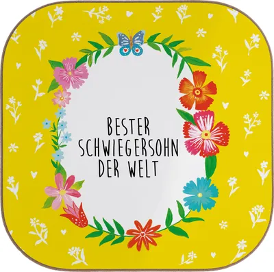 Produktbild von Mr. & Mrs. Panda Untersetzer für Gläser Schwiegersohn - Weiß - Geschenk, Frau, bieruntersetzer, Tochter, Coaster, Heirat, Tischuntersetzer, Tassenuntersetzer, Dankeschön