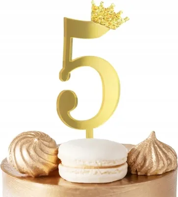 Produktbild von Nummer 5 Gold Spiegel Kuchen Topper Für Geburtstagsparty