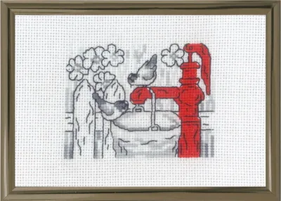 Produktbild von Permin Kreuzstich Stickpackung "Wasserpfosten", Zählmuster, 13x18cm