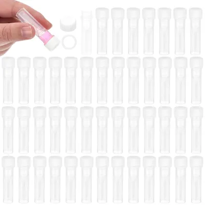 48 Kunststoff-Teströhrchen 0,5 ml mit Schraubdeckel, transparent