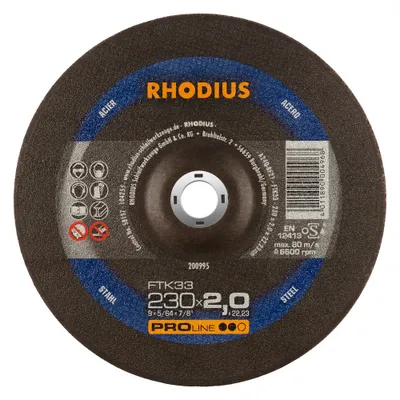 Produktbild von RHODIUS Handtrennscheibe FTK33 230 x 2,0 x 22,23 PROline 200995