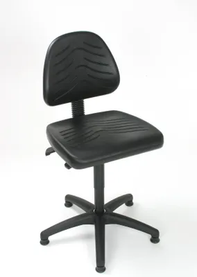 Produktbild von STIER Arbeitsstuhl mit Gleitern ohne Armlehnen Sitzhöhe 440-630mm PolyurethanSchwarz