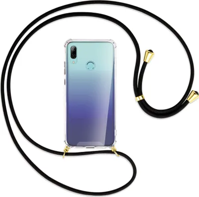 Produktbild von Handykette Backcover-Schutzhülle mit Band (Metall goldfarben) für Huawei P Smart 2019 / Honor 10 Lite - schwarz