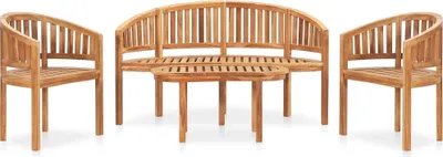 Produktbild von Möbel 4-tlg. Garten-Lounge-Set Massivholz Teak - Balkonmöbel 3059962