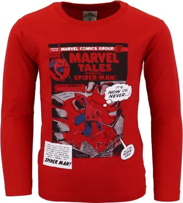 Produktbild von Marvel Spiderman langarm Kinder T-Shirt – Rot / 104
