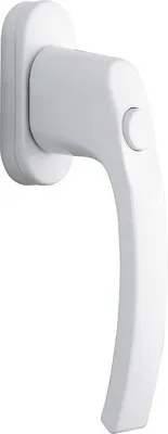 Produktbild von Fensterolive (Fenstergriff) Nepomuk Aluminium/weiß- matt mit Druckknopf