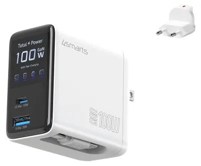 Obrázok produktu pre 4smarts GaN Flex, Vnútorný, AC, 21 V, 0,7 m, Biela